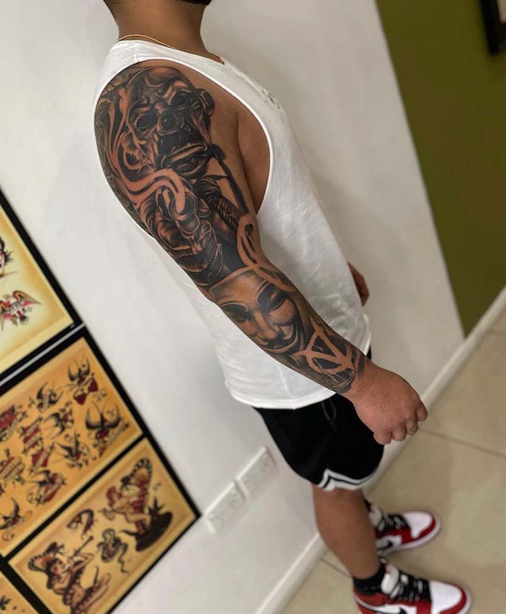 Odell Beckham Jrs leg is a tattoo work of art